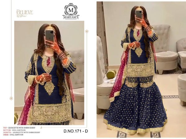 MARYAM'S 171 D GEORGETTE PAKISTANI SALWAR SUIT