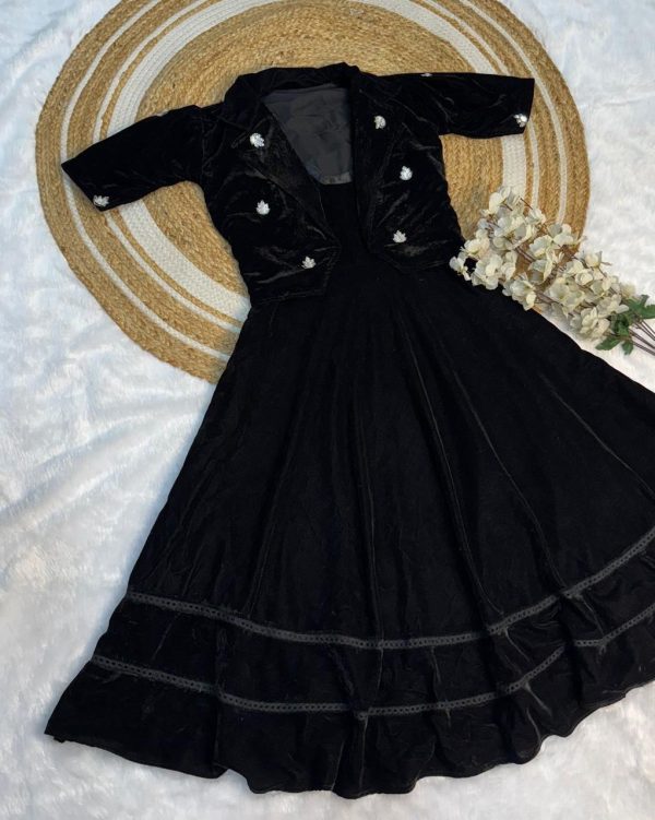 MC LATEST VELVET ANARKALI GOWN WHOLESALE