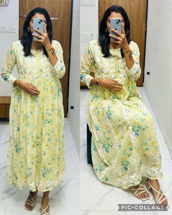 MOX CREATION LATEST LUCKNAWI CHICKANKARI GOWN