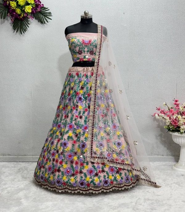 MT 1012 LATEST HEAVY SOFT NET LEHENGA CHOLI