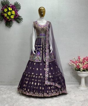 MT 1017 LATEST GEORGETTE LEHENGA WHOLESALE