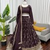 QRC 380 LATEST CHINON SILK LEHENGA CHOLI ONLINE