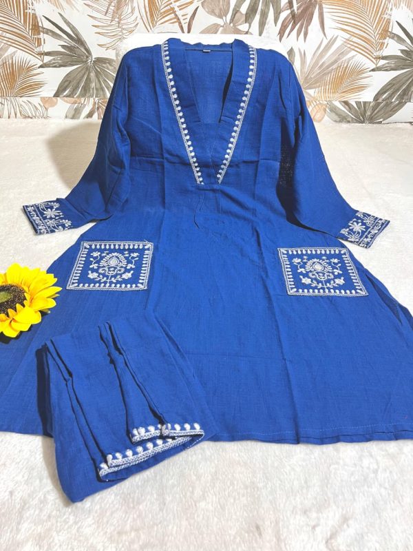 SC LATEST SLUB COTTON KURTI PANT WHOLESALE