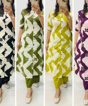 SC LATEST SOFT RAYON CORD SET IN ALINE KURTI