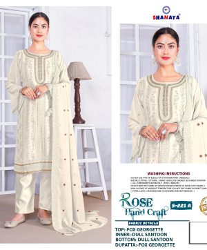 SHANAYA FASHION S 221 A ROSE HAND CRAFT SUIT
