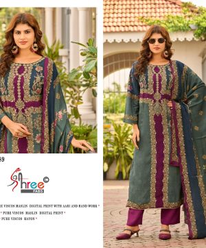 SHREE FABS KT 289 VISCOSE MUSLIN SALWAR KAMEEZ