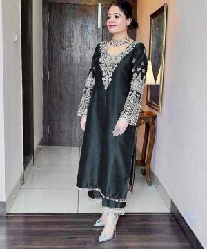 ST 170 F HEAVY VICHITRA SILK SALWAR SUITS