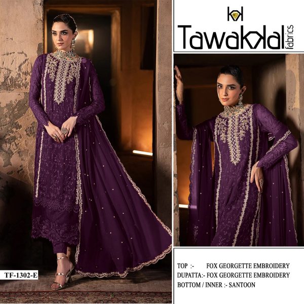TAWAKKAL FABRICS 1302 E GEORGETTE PAKISTANI SUIT