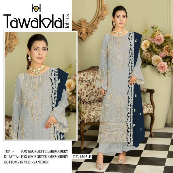 TAWAKKAL FABRICS TF 1303 E GEORGETTE SALWAR SUIT
