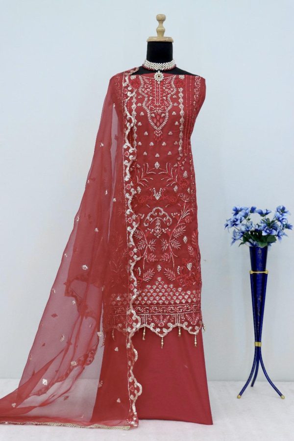 TAWAKKAL FABRICS TF 1305 C ORGANZA PAKISTANI SUIT