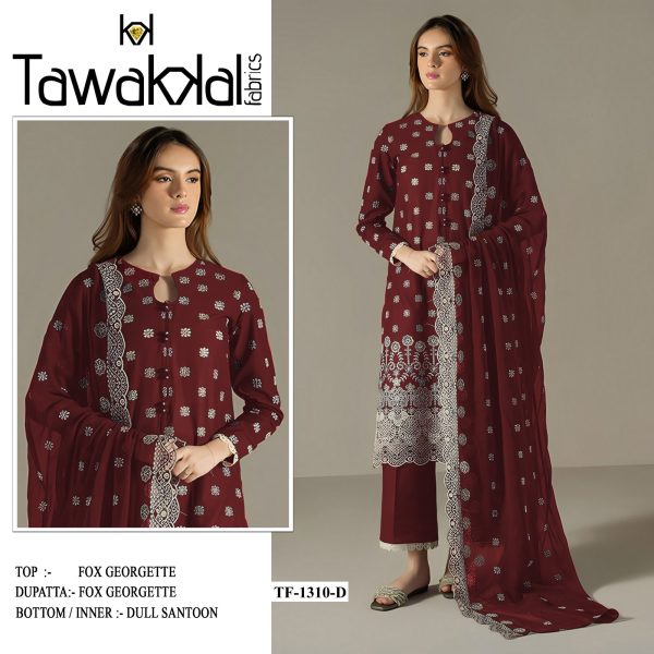 TAWAKKAL FABRICS TF 1310 D GEORGETTE SALWAR KAMEEZ