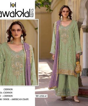 TAWAKKAL FABRICS TF 1311 C CHINON PAKISTANI SUIT