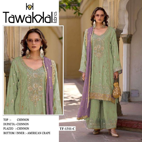 TAWAKKAL FABRICS TF 1311 C CHINON PAKISTANI SUIT