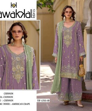 TAWAKKAL FABRICS TF 1311 D CHINON PAKISTANI SUIT