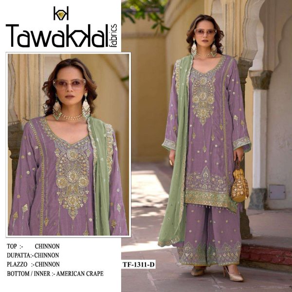 TAWAKKAL FABRICS TF 1311 D CHINON PAKISTANI SUIT