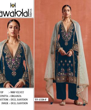 TAWAKKAL FABRICS TF 1320 F PAKISTANI VELVET SUITS