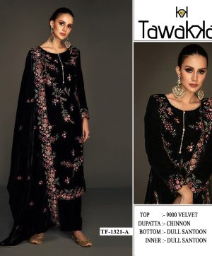 TAWAKKAL FABRICS TF 1321 A VELVET SALWAR KAMEEZ