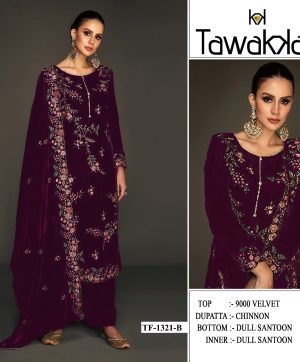 TAWAKKAL FABRICS TF 1321 B VELVET SALWAR KAMEEZ