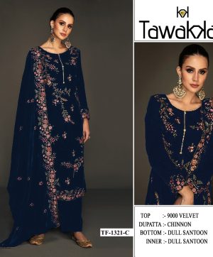 TAWAKKAL FABRICS TF 1321 C VELVET SALWAR KAMEEZ
