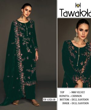 TAWAKKAL FABRICS TF 1321 D VELVET SALWAR KAMEEZ