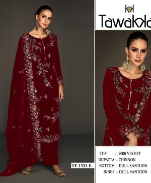 TAWAKKAL FABRICS TF 1321 E VELVET SALWAR KAMEEZ