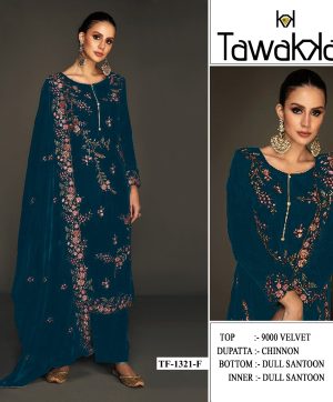 TAWAKKAL FABRICS TF 1321 F VELVET SALWAR KAMEEZ