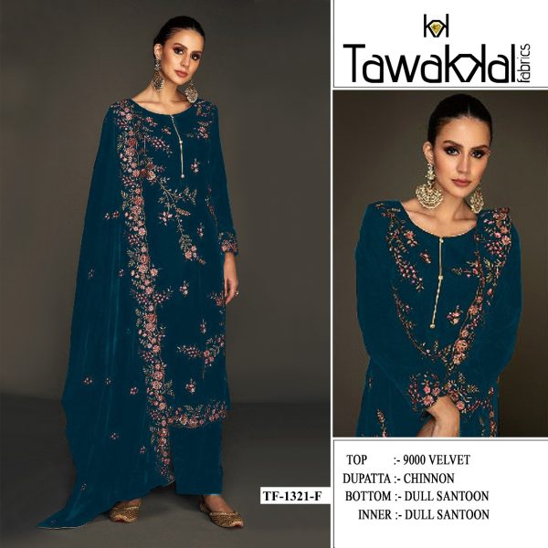 TAWAKKAL FABRICS TF 1321 F VELVET SALWAR KAMEEZ