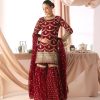 JL 1051 RED SHARARA LUXURY WEAR