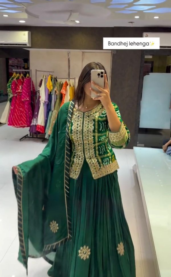 KF 1709 GREEN LEHENGA WHOLESALER ONLINE
