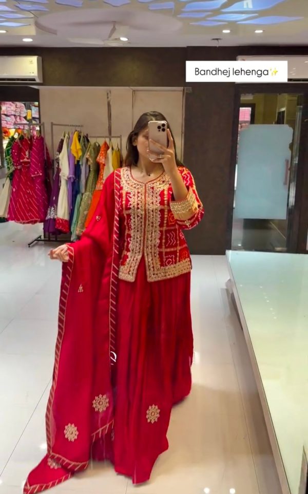 KF 1709 RED LEHENGA WHOLESALER ONLINE