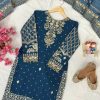 LC 1413 BEAUTIFUL BLUE SHARARA DRESS