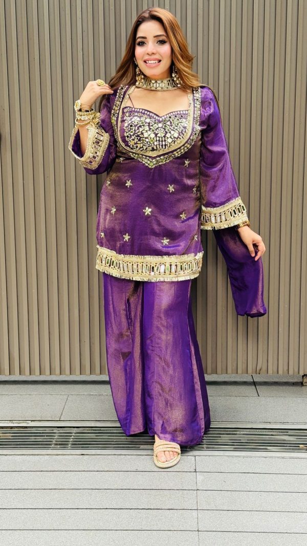 LG 2015 PURPLE REAL MIRROR SALWAR KAMEEZ