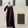 LG 2023 BEAUTIFUL WINE VELVET SALWAR KAMEEZ