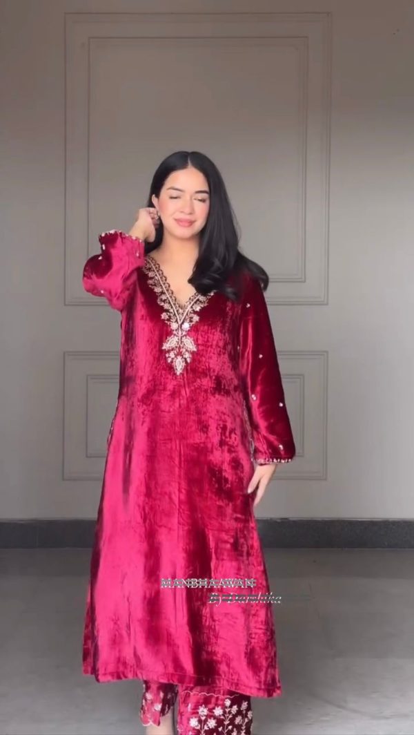 LG 2025 MAROON VELVET SALWAR KAMEEZ WHOLESALE