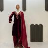 LG 2025 MAROON VELVET SALWAR KAMEEZ WHOLESALE