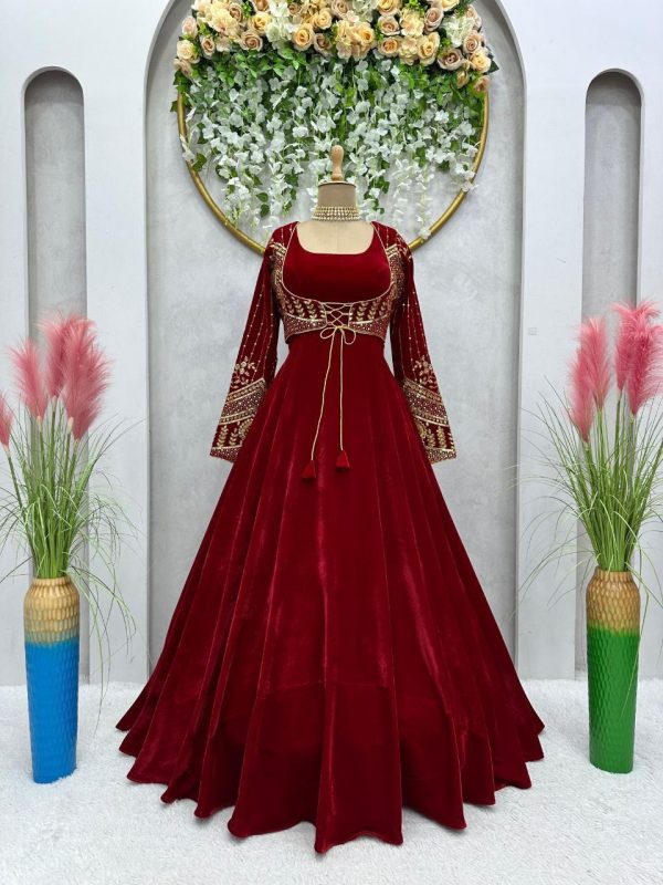 RTC 5640 VELVET GOWN WITH KOTI