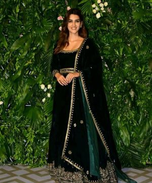 ZD 10011 KRITI SANON VELVET GOWN WHOLESALER