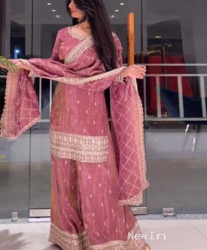 DHK 1374 TRENDING JIMMY CHU SILK PLAZZO SUIT