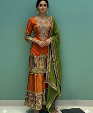 DHK 1376 A PURE CHINON SILK PLAZZO SUIT COLLECTION