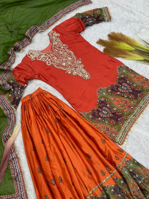 DHK 1376 A PURE CHINON SILK PLAZZO SUIT COLLECTION