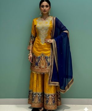 DHK 1376 B PURE CHINON SILK PLAZZO SUIT COLLECTION
