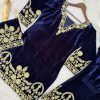 HK 1732 VELVET PLAZZO SUITS WHOLESALE