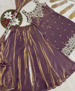 HK 1734 B PURE FRENDY SILK PLAZZO SUITS ONLINE