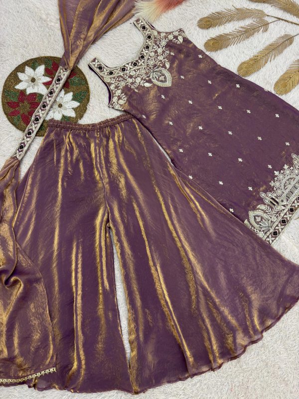 HK 1734 B PURE FRENDY SILK PLAZZO SUITS ONLINE