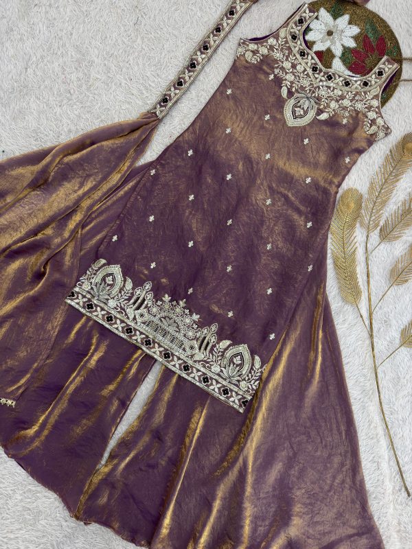 HK 1734 B PURE FRENDY SILK PLAZZO SUITS ONLINE