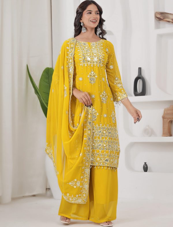 JD 588 C GEORGETTE PLAZZO SUITS WHOLESALE