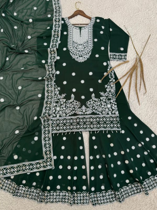 JD 631 TRENDING 3 PIECE FANCY KURTI PLAZZO