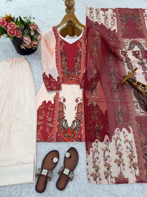 JF 034 FRENCH CREP SILK FARSHI SALWAR SUITS