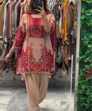 JF 034 FRENCH CREP SILK FARSHI SALWAR SUITS