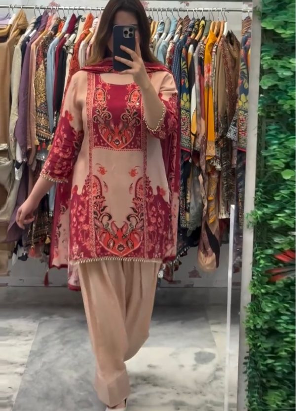 JF 034 FRENCH CREP SILK FARSHI SALWAR SUITS